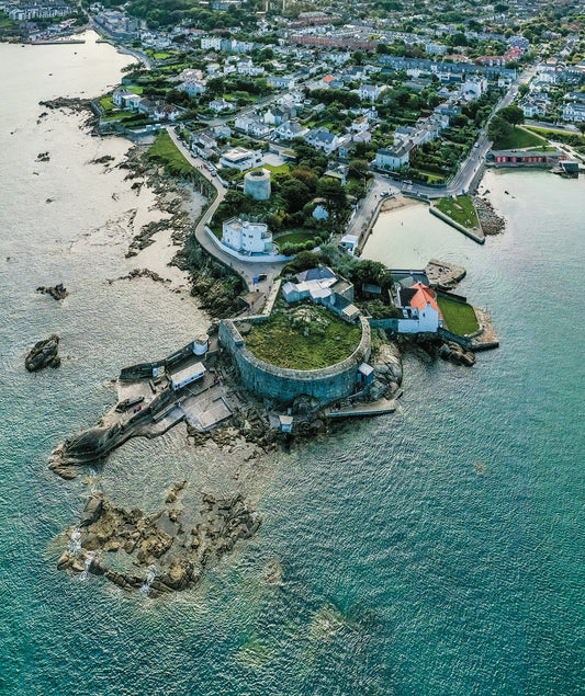 Aerial view of the Forty Foot Sea swimming spot