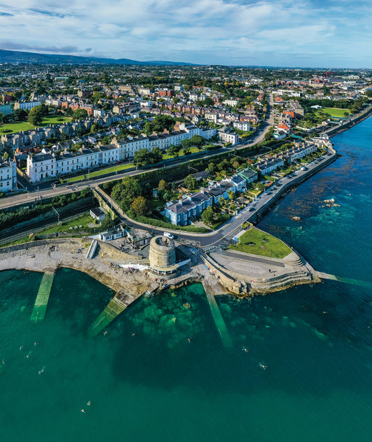 Aerial photo of Seapoint Swim spot in Dublin Ireland